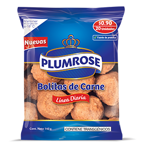 BOLITAS DE CARNE PLUMROSE LÍNEA DIARIA – PESO: 140G