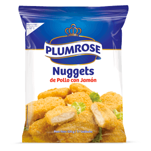 NUGGETS DE POLLO CON JAMÓN PLUMROSE PESO: 320G