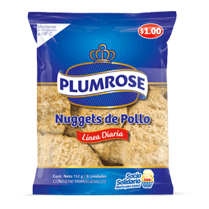 NUGGETS DE POLLO PLUMROSE LÍNEA DIARIA PESO: 152G