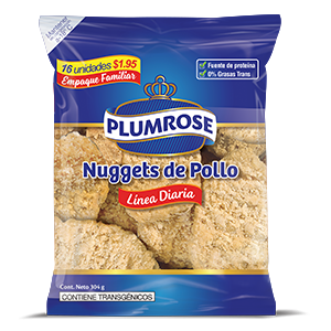 NUGGETS DE POLLO PLUMROSE LÍNEA DIARIA PESO: 304G