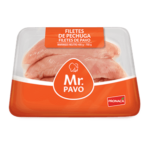 FILETE DE PECHUGA DE PAVO EN BANDEJA – PESO: 0,4 A 0,65KG