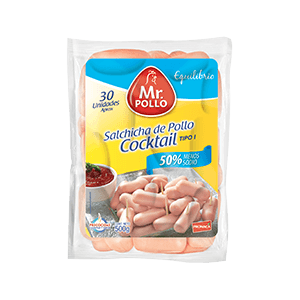 SALCHICHA COCTEL Mr. POLLO PESO: 500G