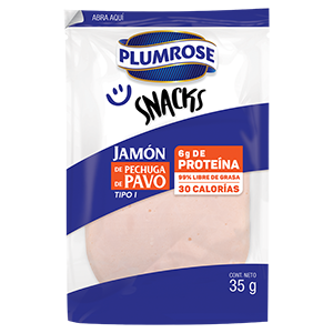 SNACK DE JAMÓN DE PECHUGA DE PAVO PESO: 35G