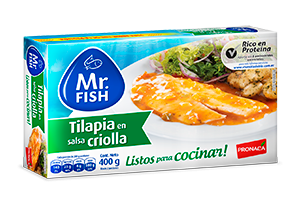 TILAPIA EN SALSA CRIOLLA Mr. FISH – PESO: 400G